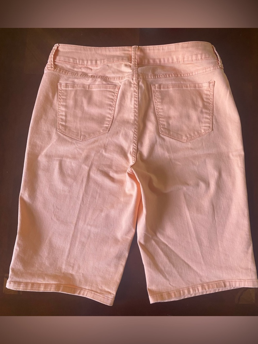 St. John's Bay Women’s Bermuda Shorts - Soft Peach 14 - Picture 2 of 6